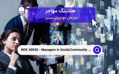 Noc 40030 – مدیران در خدمات اجتماعی، جامعه و اصلاحی در کانادا